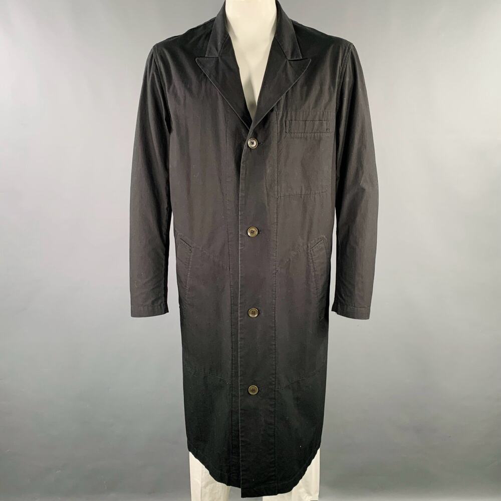 YOHJI YAMAMOTO Size XL Black Cotton Reversible Coat